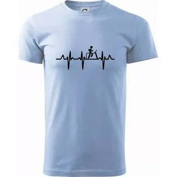 Pánské tričko EKG běžecký pás - Klasické pánské triko vyšší gramáže - 4XL ( Pyžamově modrá )