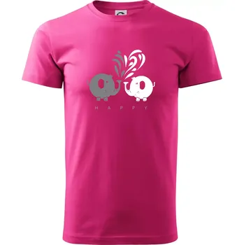 Slon veselý - Klasické pánské triko vyšší gramáže - 4XL ( Purpurová )