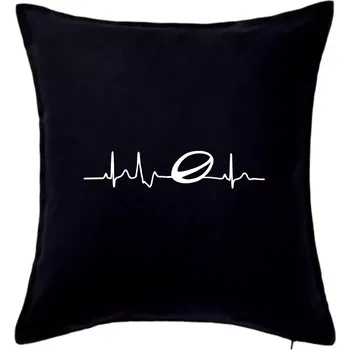 Polštář Ekg rugby - Polštář 50x50 - 50x50 - Pouze potah ( Černá )