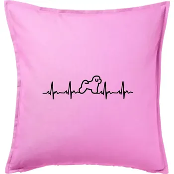 Polštář Bišonek ekg - Polštář 50x50 - 50x50 - Pouze potah ( Růžová )