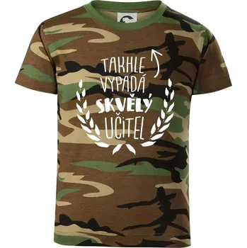 Chlapecké oblečení Takhle vypadá skvělý učitel - Dětské maskáčové triko - 122 cm/6 let ( Hnědý maskáč )