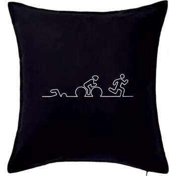 Polštář EKG triatlon - Polštář 50x50 - 50x50 - Pouze potah ( Černá )