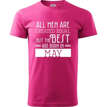 All men are created equal may - Klasické pánské triko vyšší gramáže - S ( Purpurová )