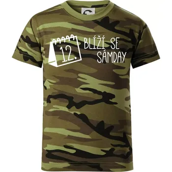 Chlapecké tričko Blíží se Sámday - Dětské maskáčové triko - 146 cm/10 let ( Zelený maskáč )