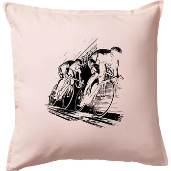 Polštář Silniční cyklistika skica - Polštář 50x50 - 50x50 - Pouze potah ( Světle růžová )