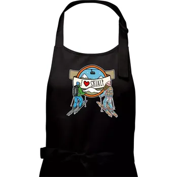 Kuchyňská zástěra I love skialp - Pánská zástěra na vaření - Univerzální velikost ( Černá )