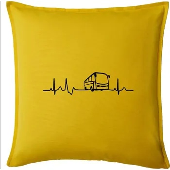 Polštář EKG autobus - Polštář 50x50 - 50x50 - Pouze potah ( Žlutá )