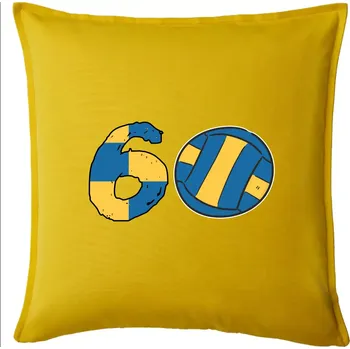 Polštář Volejbal kulaté narozeniny 60 - Polštář 50x50 - 50x50 - Pouze potah ( Žlutá )