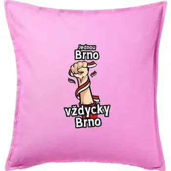 Polštář Jednou Brno vždycky Brno - Polštář 50x50 - 50x50 - Pouze potah ( Růžová )