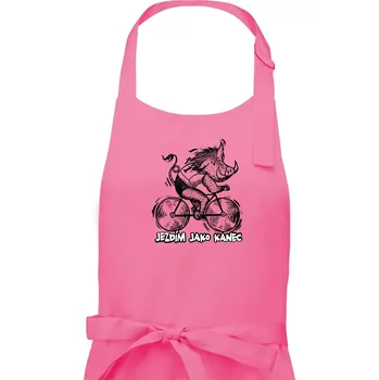 Kuchyňská zástěra Jezdím jako kanec - Dámská zástěra na vaření - Univerzální velikost ( Růžová )