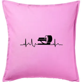 Polštář EKG radiologie - Polštář 50x50 - 50x50 - Pouze potah ( Růžová )
