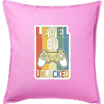 Polštář Gaming narozeniny 60 - Polštář 50x50 - 50x50 - Pouze potah ( Růžová )