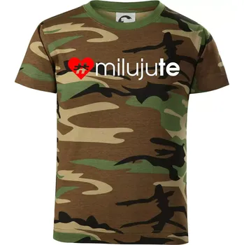 Chlapecké oblečení Miluju tě - Dětské maskáčové triko - 134 cm/8 let ( Hnědý maskáč )