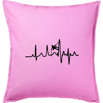 Polštář EKG horolezec - Polštář 50x50 - 50x50 - Pouze potah ( Růžová )