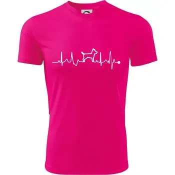Ekg psí obrys - Dětské triko sportovní (dresovina) - 146 cm/10 let ( Neon Pink )