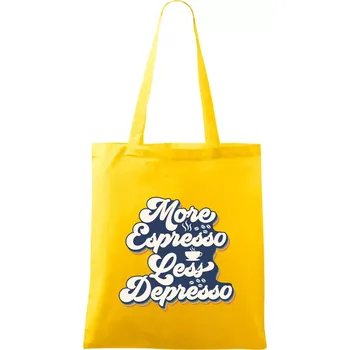 Nákupní taška More espresso less depresso - Taška bavlněná - 42 x 38 cm ( Žlutá )