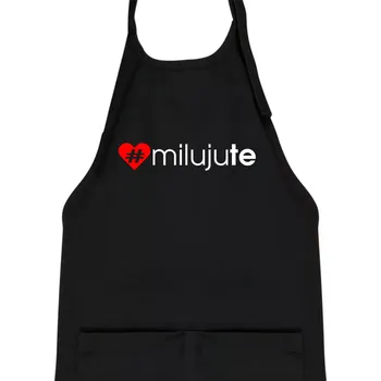 Kuchyňská zástěra Miluju tě - Dětská zástěra na vaření - Univerzální velikost ( Černá )