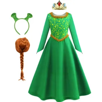 Karnevalový kostým Dívčí kostým - šaty princezny Fiony s doplňky (Shrek) Varianta: A4, Velikost: 120 (4 roky)