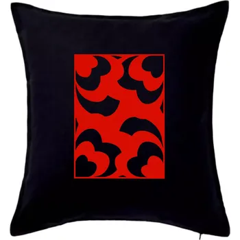 Polštář Čtyři srdce - obdélník (Moňas) - Polštář 50x50 - 50x50 - Pouze potah ( Černá )