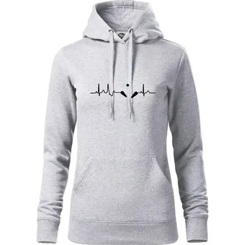 Dámská mikina Pinball EKG - Mikina dámská Cape s kapucí - XL ( Světlešedý Melír )