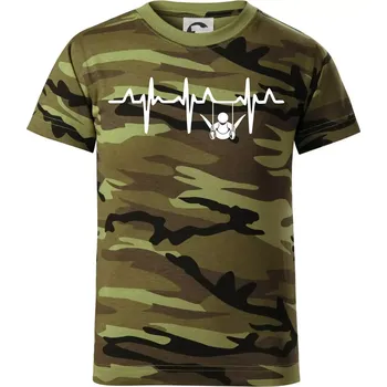 Chlapecké oblečení EKG cvičení kruhy - Dětské maskáčové triko - 122 cm/6 let ( Zelený maskáč )