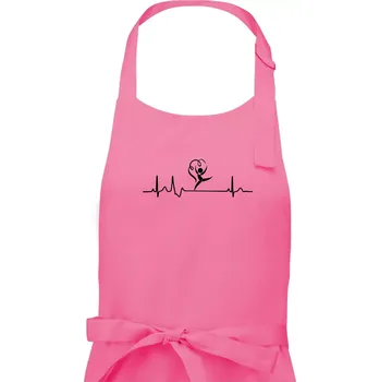 Kuchyňská zástěra EKG moderní gymnastika stuha - Dámská zástěra na vaření - Univerzální velikost ( Růžová )