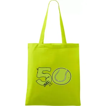 Tenis kulaté narozeniny 50 - Taška bavlněná - 42 x 38 cm ( Limetková )