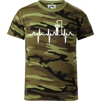 EKG otužování sprcha - Dětské maskáčové triko - 122 cm/6 let ( Zelený maskáč )