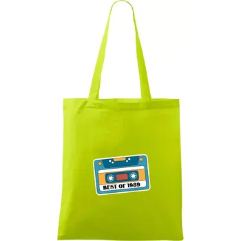 Narozeniny kazeta Best of 1989 - Taška bavlněná - 42 x 38 cm ( Limetková )