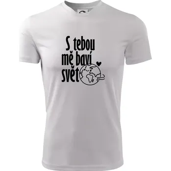 Pánské tričko S tebou mě baví svět - Pánské triko Fantasy sportovní (dresovina) - S ( Bílá )