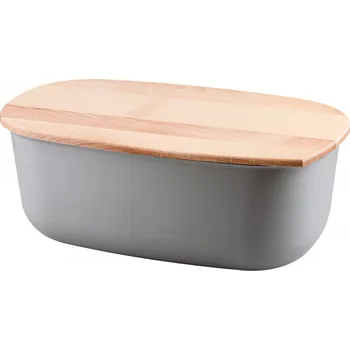 chlebník Practic 220726 - šedý/dřevo