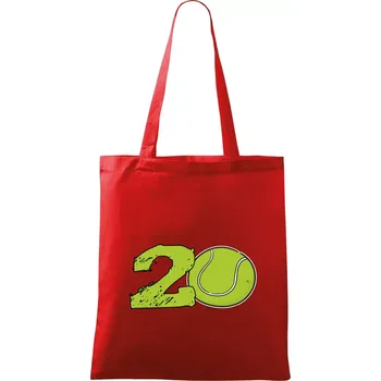 Tenis kulaté narozeniny 20 - Taška bavlněná - 42 x 38 cm ( Červená )