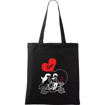 Nákupní taška Kolo manželé - Taška bavlněná - 42 x 38 cm ( Černá )