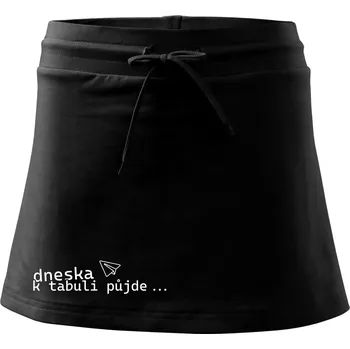 Dámská sukně Dneska k tabuli půjde - Sportovní sukně - two in one - XL ( Černá )
