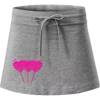 Dámská sukně Srdce balónky - Sportovní sukně - two in one - XL ( Tmavě šedý melír )