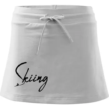 Dámská sukně Skiing nápis lyžař - Sportovní sukně - two in one - S ( Bílá )