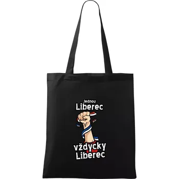 Nákupní taška Jednou Liberec vždycky Liberec - Taška bavlněná - 42 x 38 cm ( Černá )