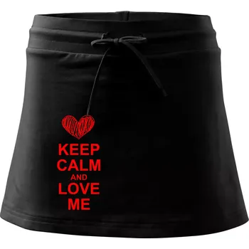 Dámská sukně Keep calm and love me - Sportovní sukně - two in one - XS ( Černá )