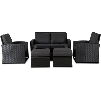 Zahradní sestava Sada zahradního nábytku Floryda z umělého ratanu tmavě šedý