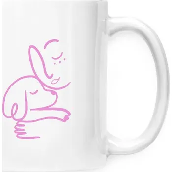 Hrnek malý bílý s potiskem Psí láska