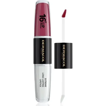 Přípravek na rty Dermacol 16H Lip Colour dlouhotrvající rtěnka a lesk na rty odstín 22 2x4 ml