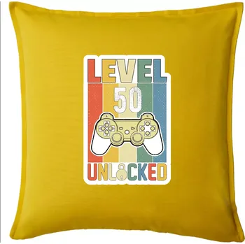Polštář Gaming narozeniny 50 - Polštář 50x50 - 50x50 - Pouze potah ( Žlutá )