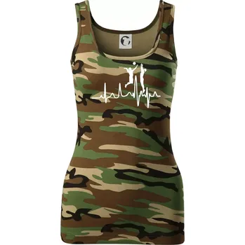 Dámské tričko EKG volejbalistky - Dámské Maskáčové tílko - XS ( Hnědý maskáč )