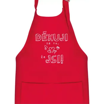 Kuchyňská zástěra Děkuji za to, že jsi - Dětská zástěra na vaření - Univerzální velikost ( Červená )
