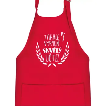 Kuchyňská zástěra Takhle vypadá skvělý učitel - Dětská zástěra na vaření - Univerzální velikost ( Červená )
