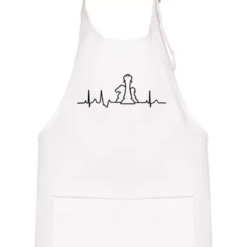 Kuchyňská zástěra EKG šachy - Dětská zástěra na vaření - Univerzální velikost ( Bílá )