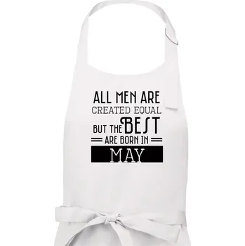 Kuchyňská zástěra All men are created equal may - Pánská zástěra na vaření - Univerzální velikost ( Bílá )