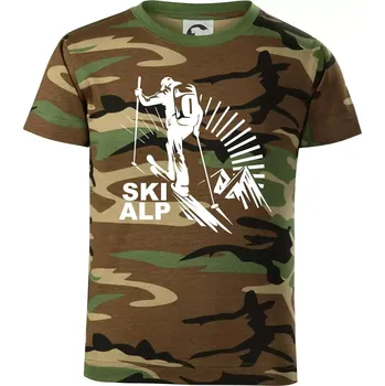 Chlapecké tričko Skialp trip - Dětské maskáčové triko - 146 cm/10 let ( Hnědý maskáč )