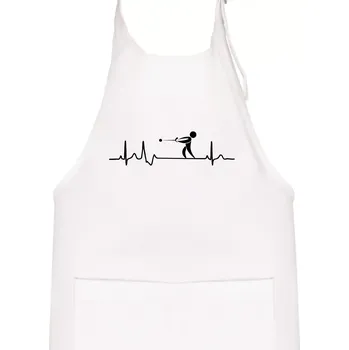Kuchyňská zástěra EKG vrh kladivem - Dětská zástěra na vaření - Univerzální velikost ( Bílá )