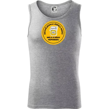 Děda neposeda med - Tílko pánské Core - S ( Tmavě šedý melír )